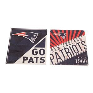 2 PC Lot - New England Patriots Since 1960 - NFL Football Ceramic Coasters